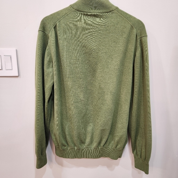 Magee 1866 Sweater Mens XXL "Fits Large" Green 1/4 Zip Long Sleeve 100% Cotton - Picture 4 of 13
